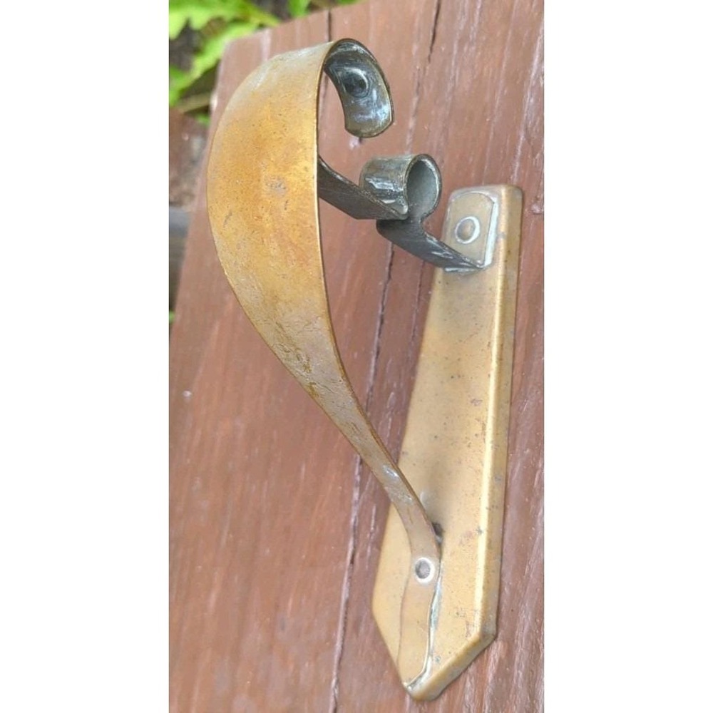 Vintage Brass Wall Mount Plant Hanger Rod Bracket Salvage Repurpose